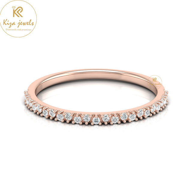 0.11 TDW Round Cut Minimalist Diamond Ring