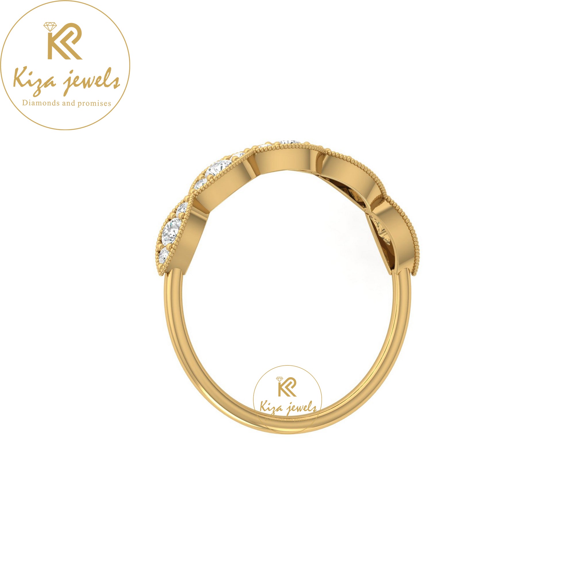 0.28 TDW Round Cut Women's Minimalist Diamond Ring