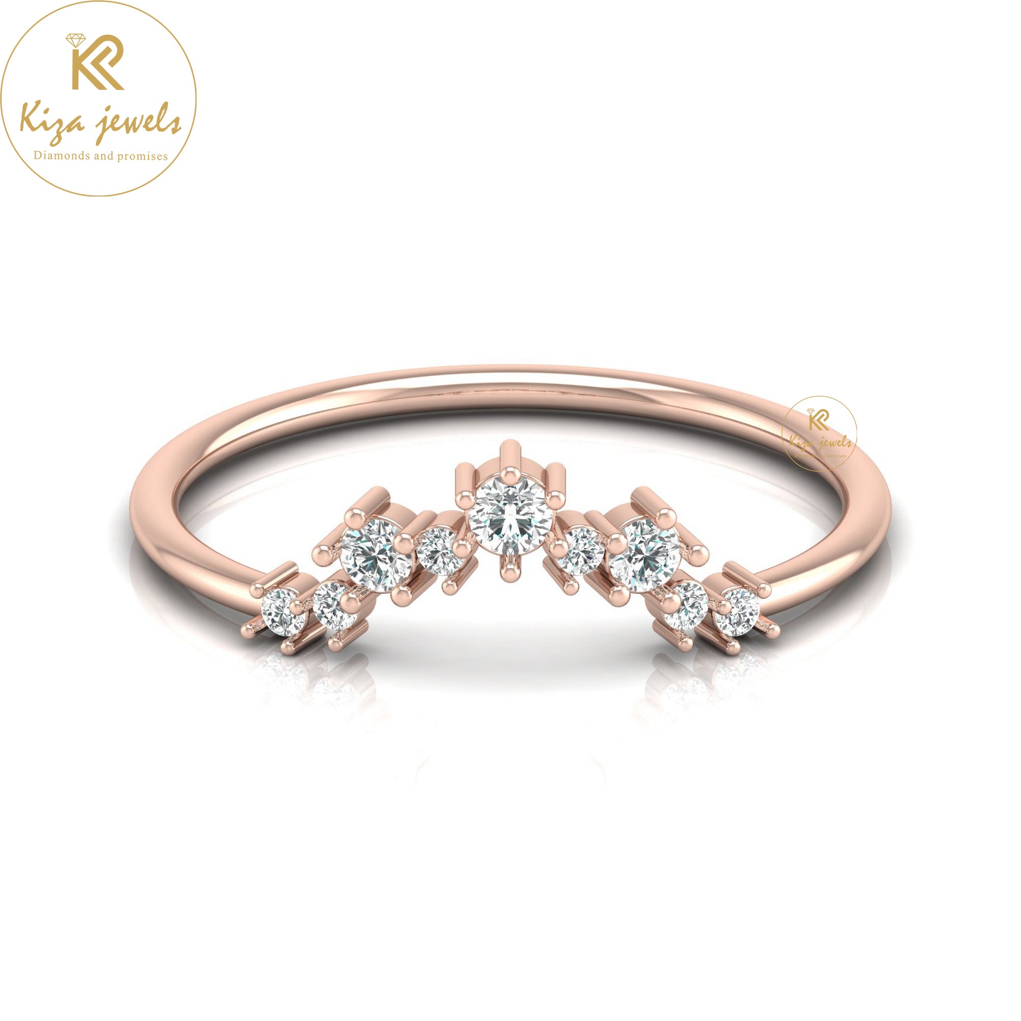 0.15 TDW Round Cut Minimalist Diamond Ring