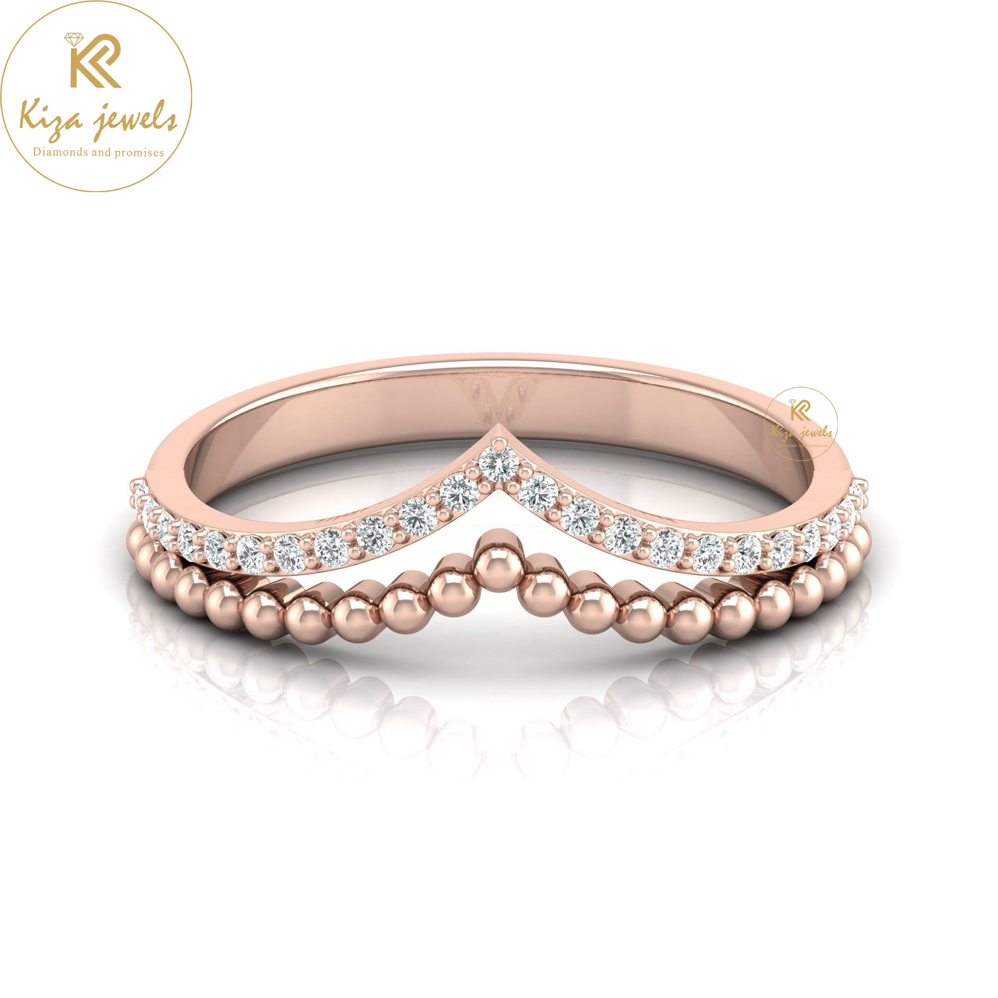 0.11 TDW Round Cut Minimalist Diamond Ring