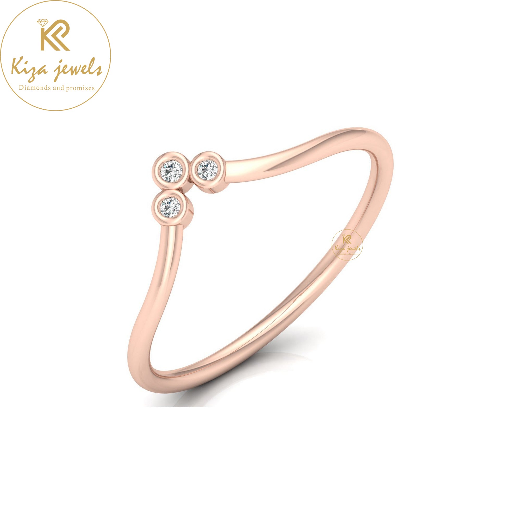 0.02 TDW Round Cut Minimalist Diamond Ring