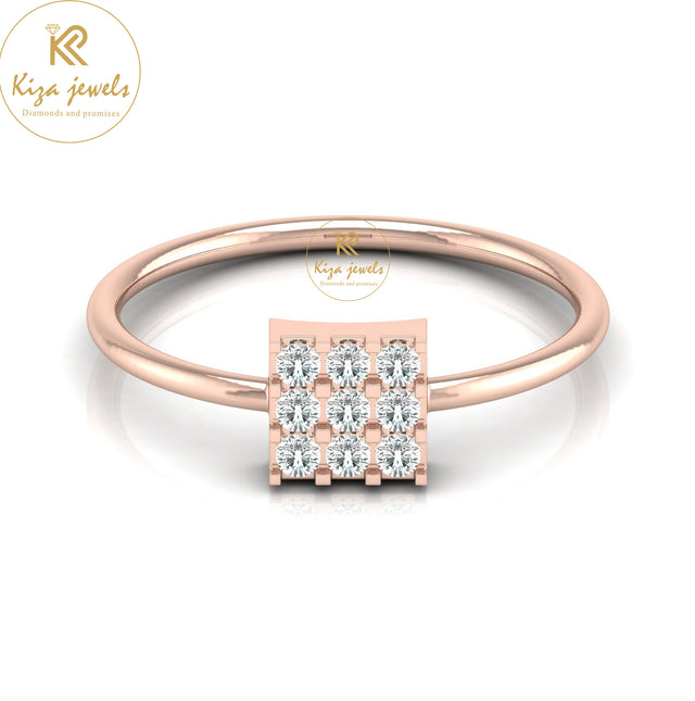 0.17 TDW Round Cut Minimalist Diamond Ring