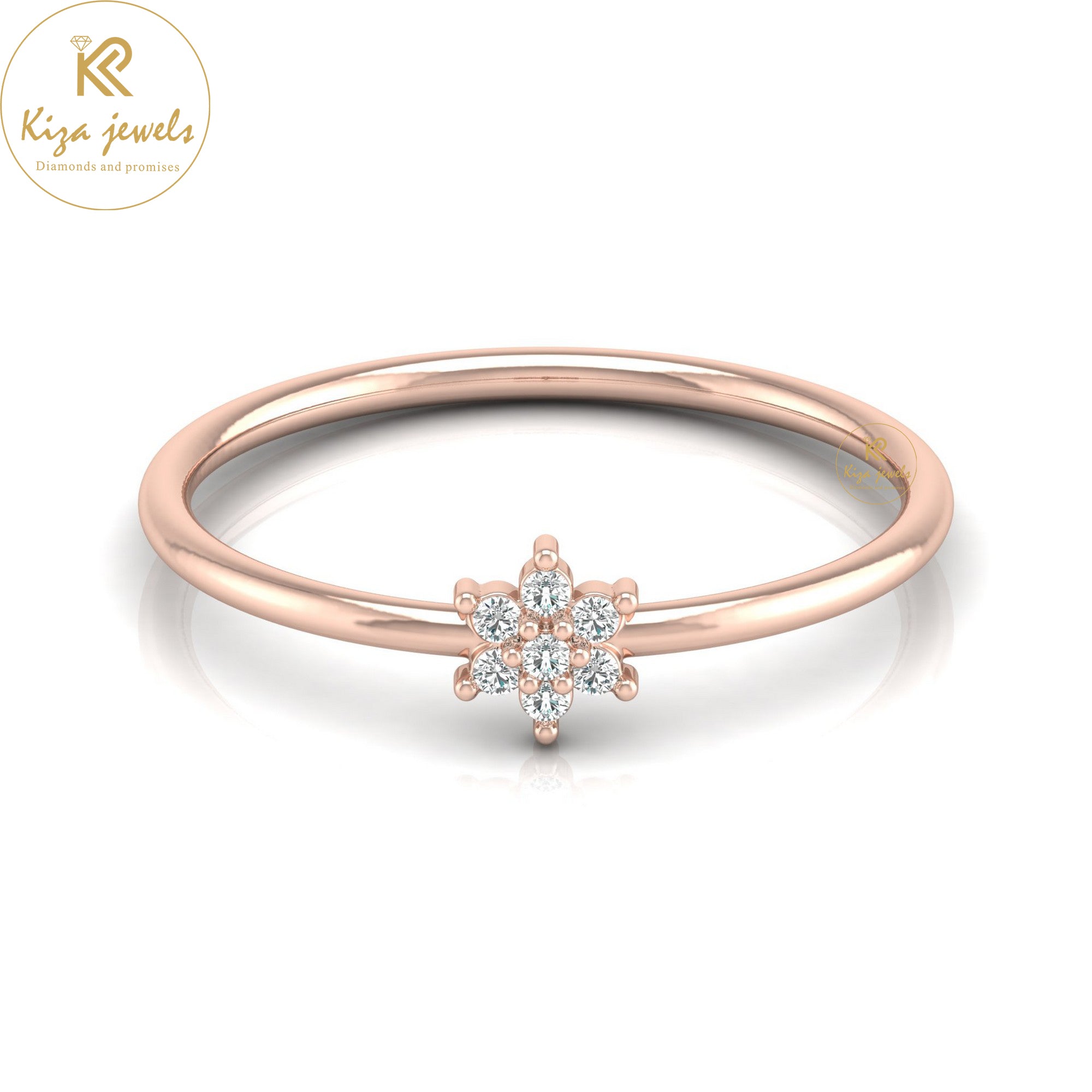 0.05 TDW Round Cut Minimalist Diamond Ring