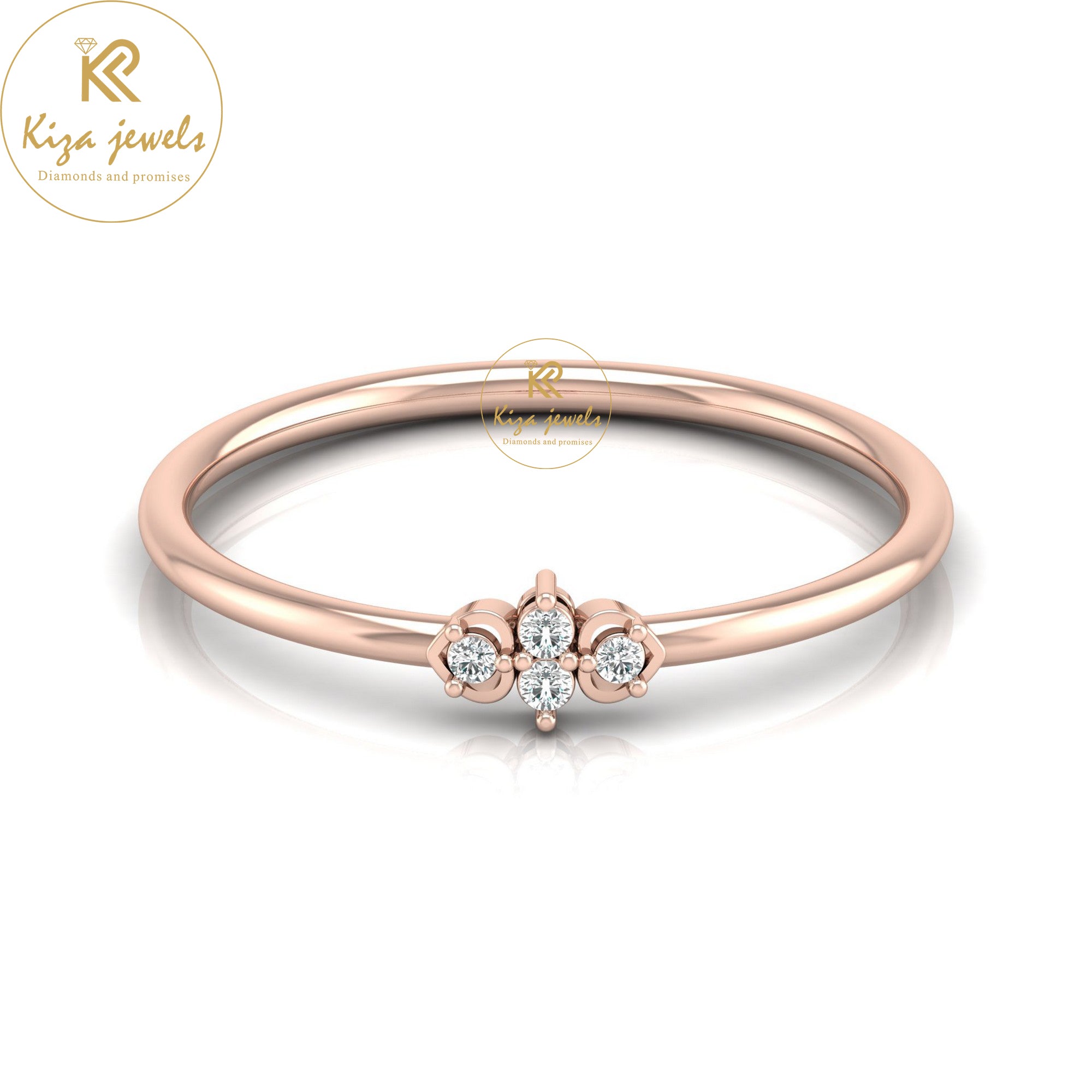 0.03 TDW Round Cut Minimalist Diamond Ring