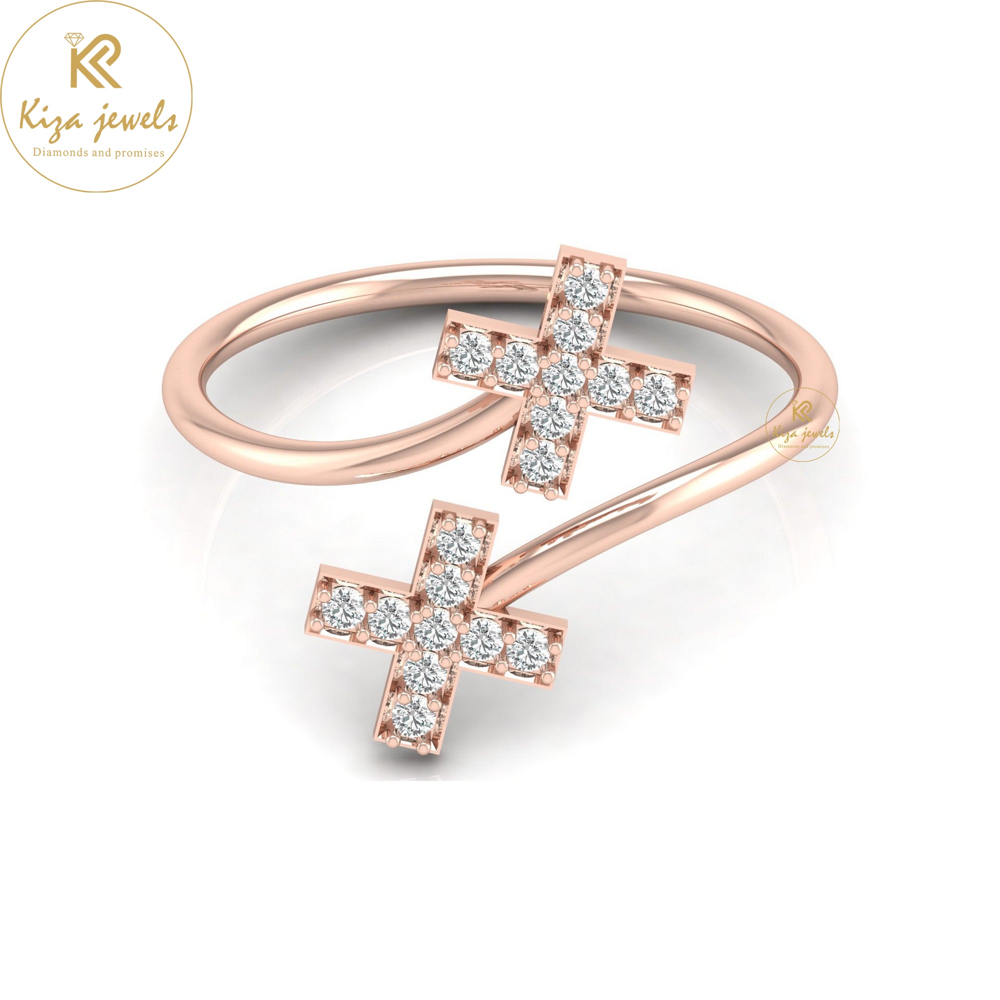 0.15 TDW Round Cut Minimalist Diamond Ring