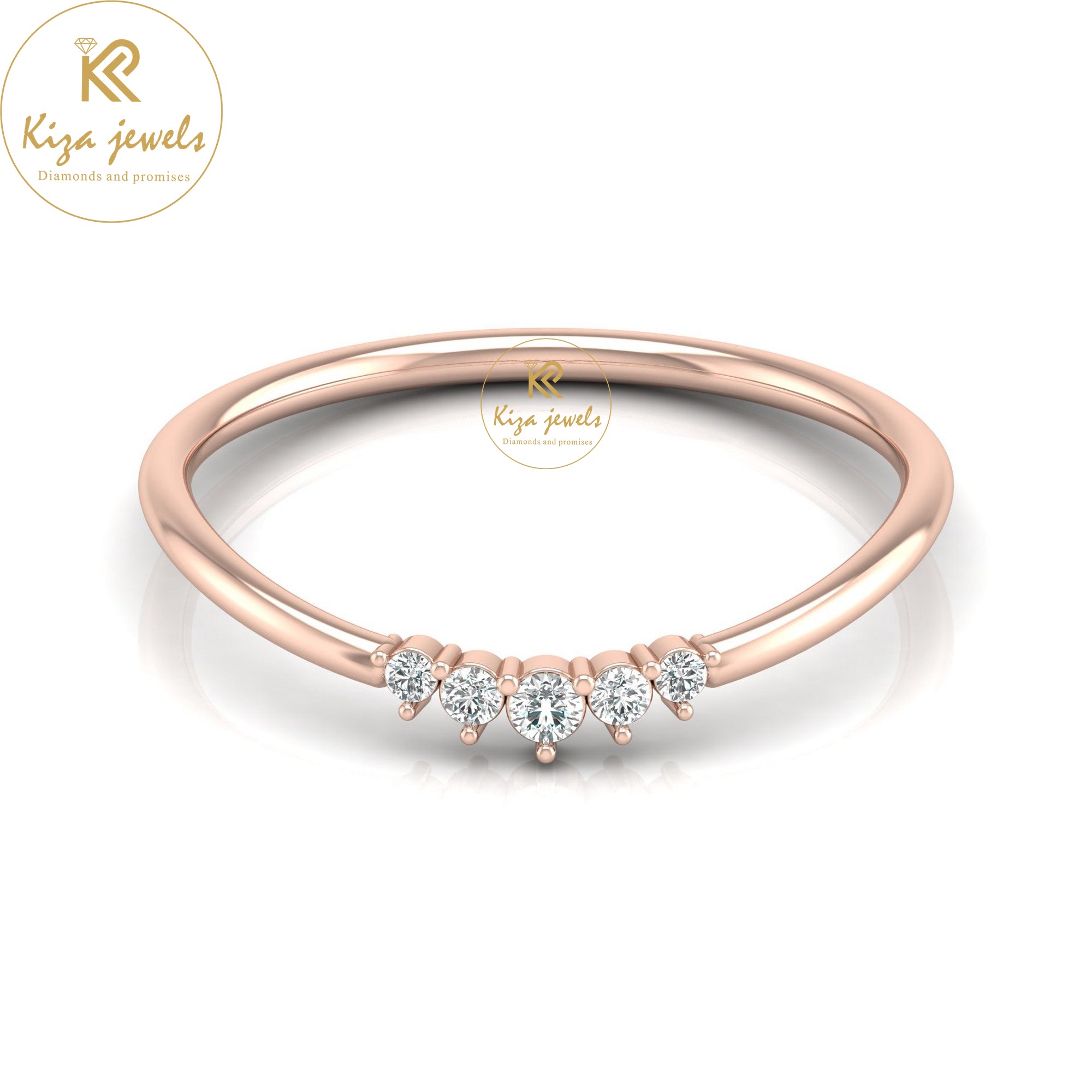 0.06 TDW Round Cut Minimalist Diamond Ring