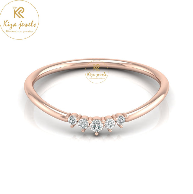 0.06 TDW Round Cut Minimalist Diamond Ring