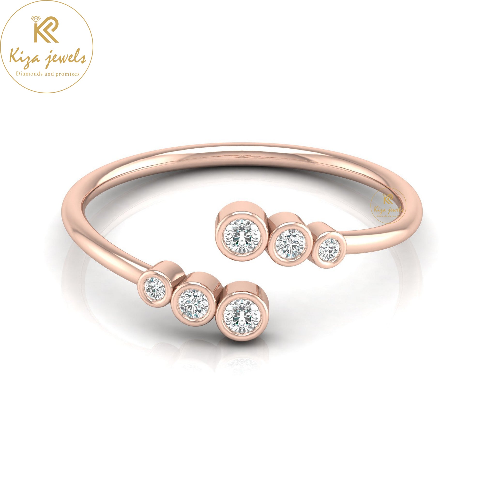 0.11 TDW Round Cut Minimalist Diamond Ring