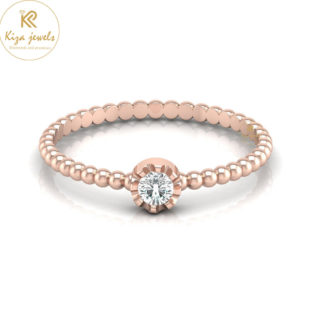 0.10 TDW Round Cut Minimalist Diamond Ring