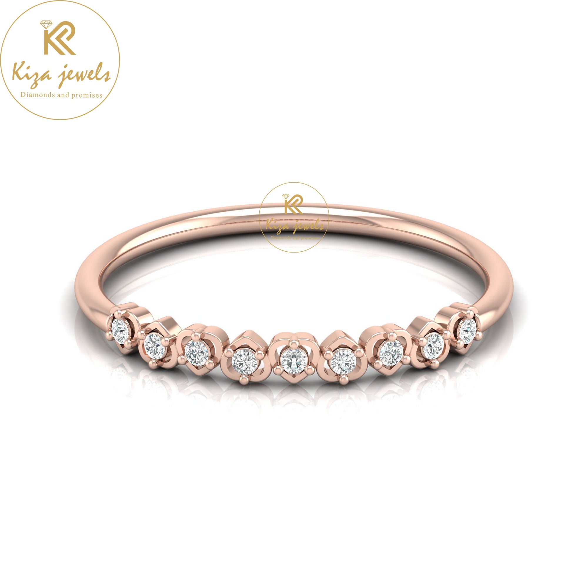 0.06 TDW Round Cut Minimalist Diamond Ring