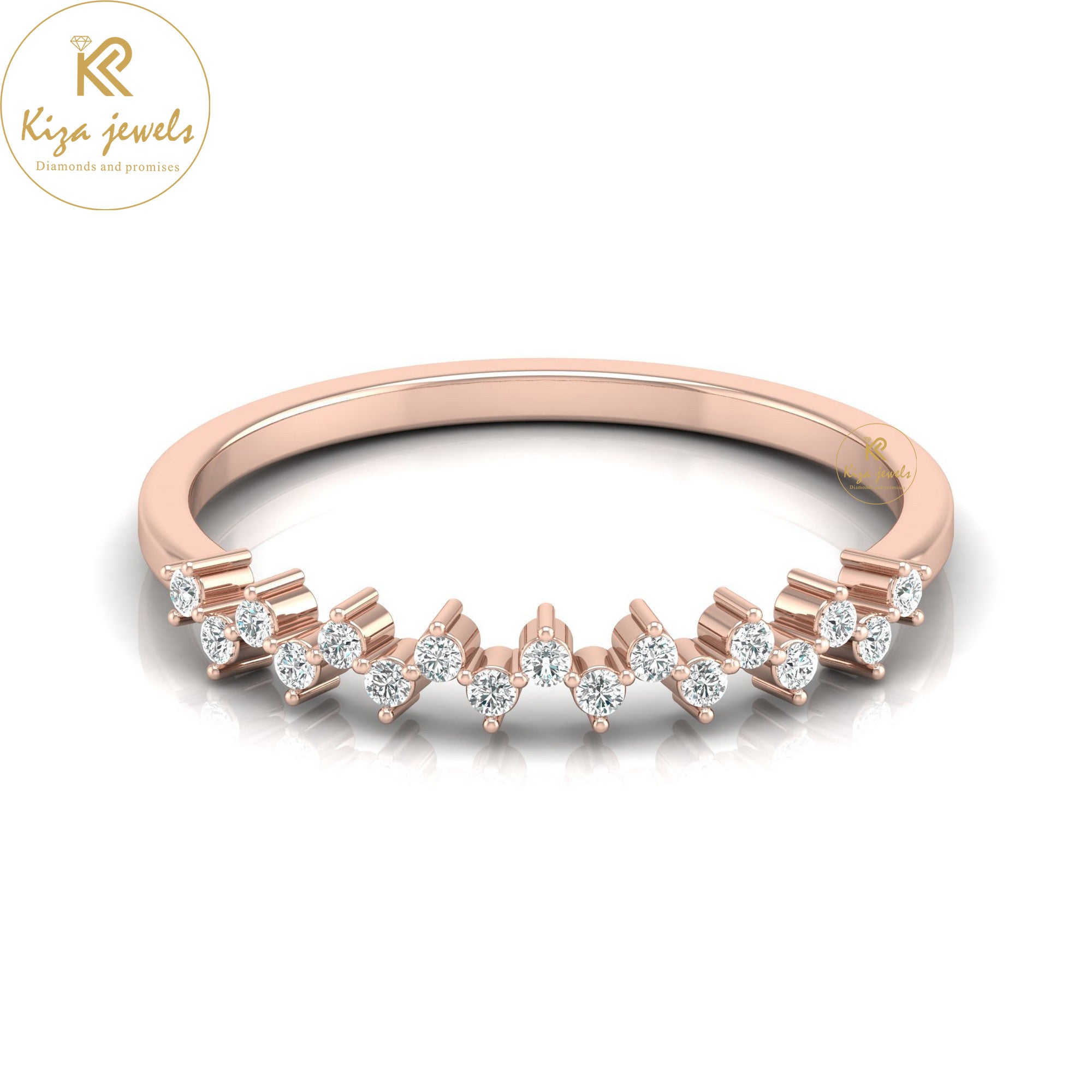 0.12 TDW Round Cut Minimalist Diamond Ring