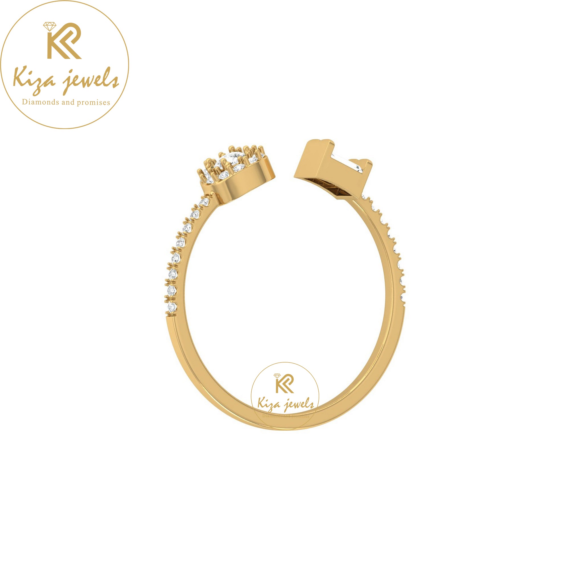 0.25 TDW Round & Baguette Cut Minimalist Diamond Ring