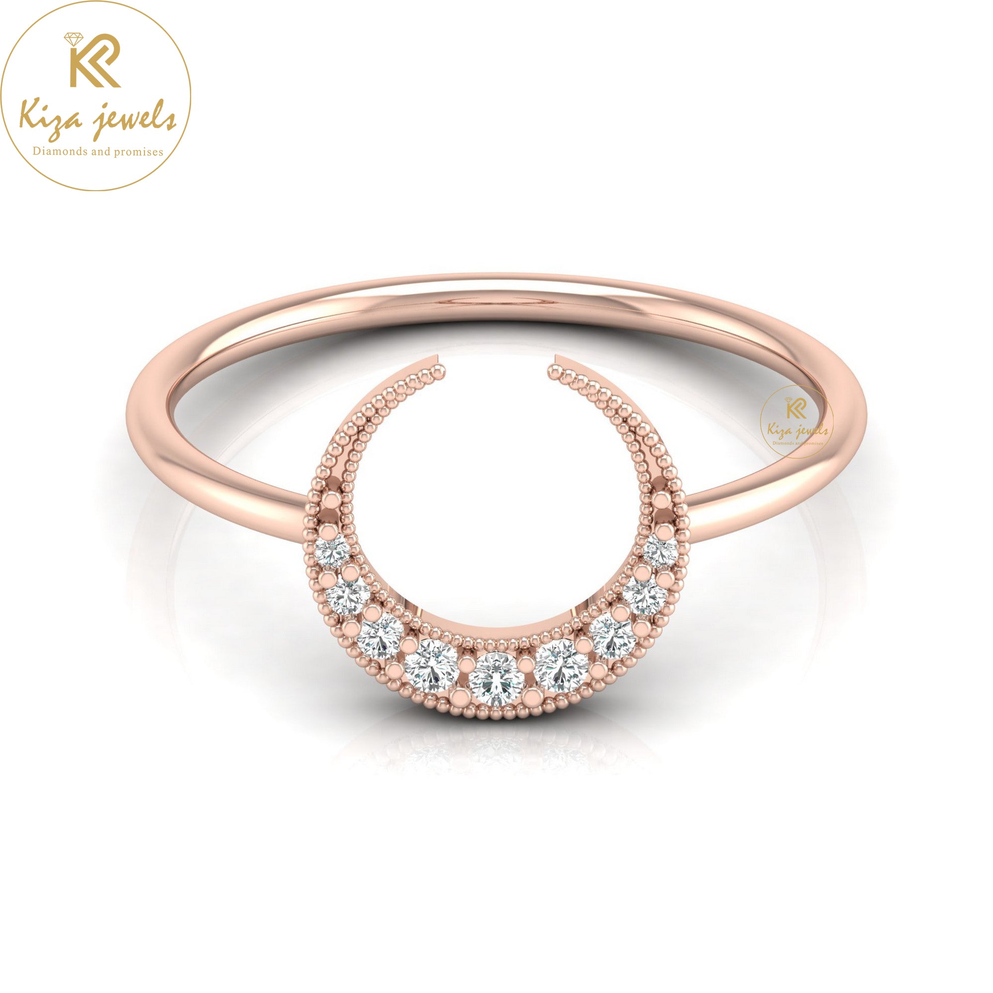 0.07 TDW Round Cut Minimalist Diamond Ring