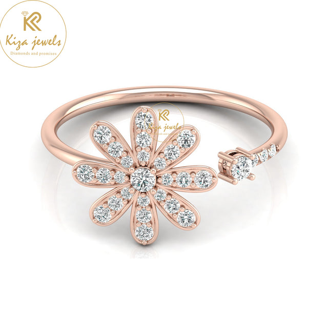 0.27 TDW Round Cut Minimalist Diamond Ring