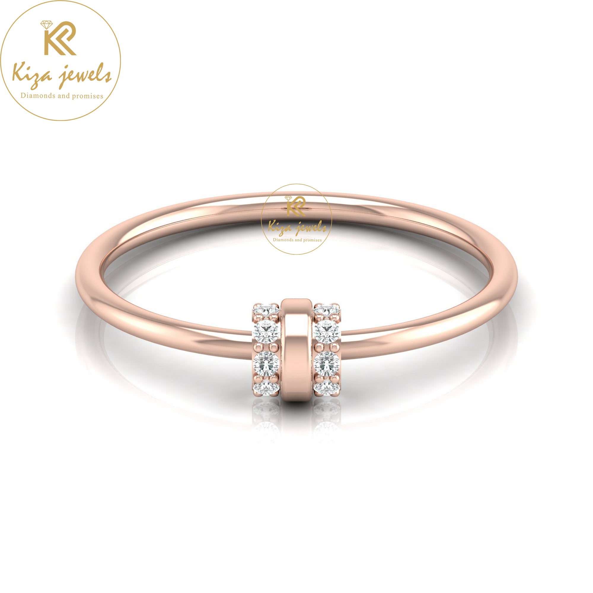 0.07 TDW Round Cut Minimalist Diamond Ring