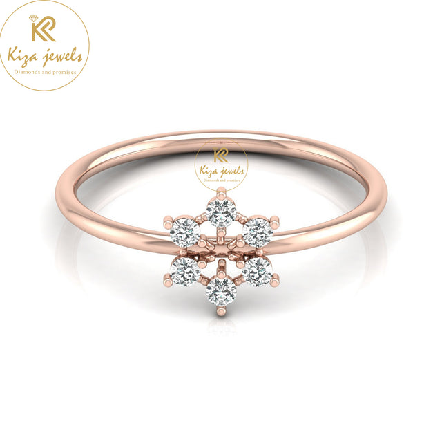 0.16 TDW Round Cut Minimalist Diamond Ring