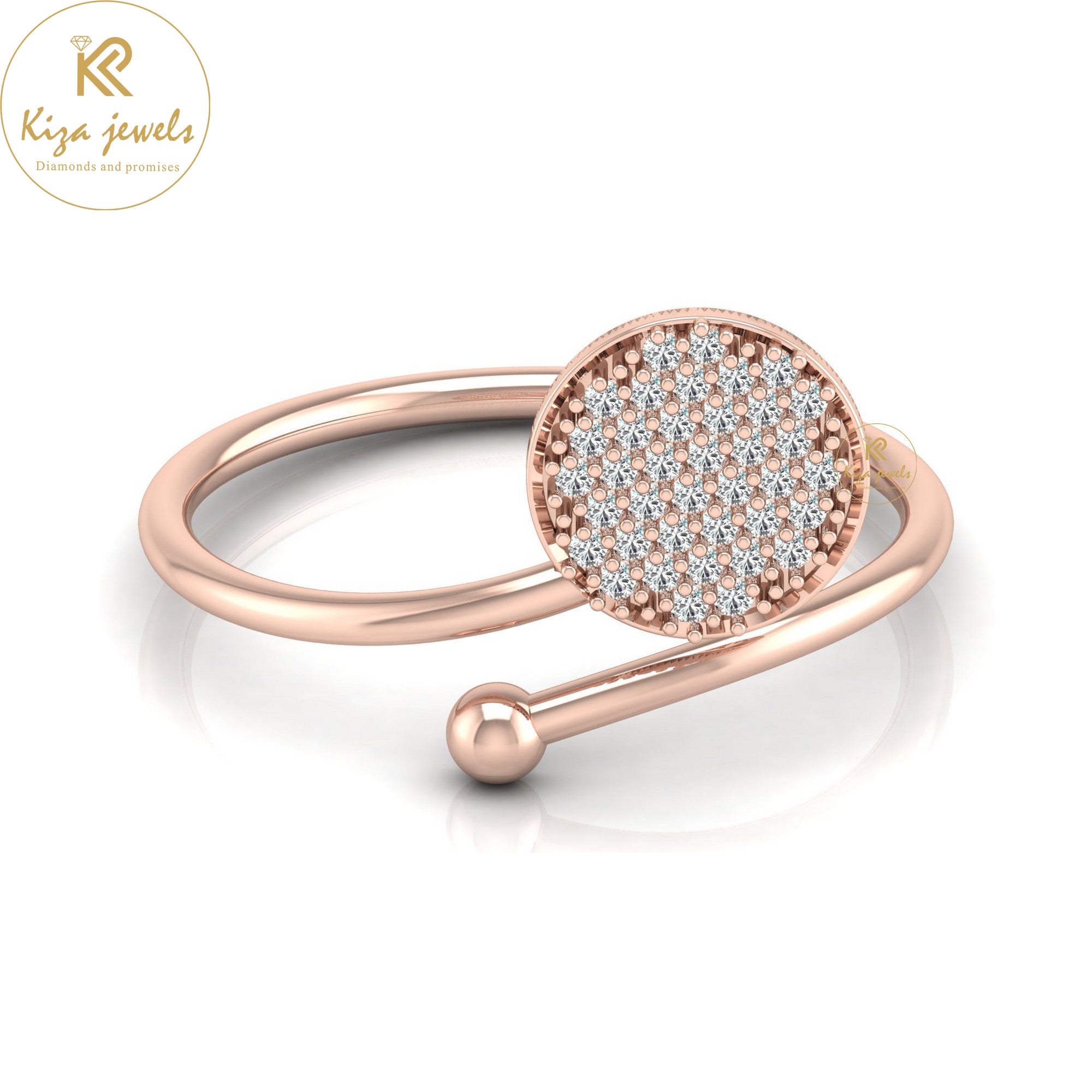 0.14 TDW Round Cut Minimalist Diamond Ring