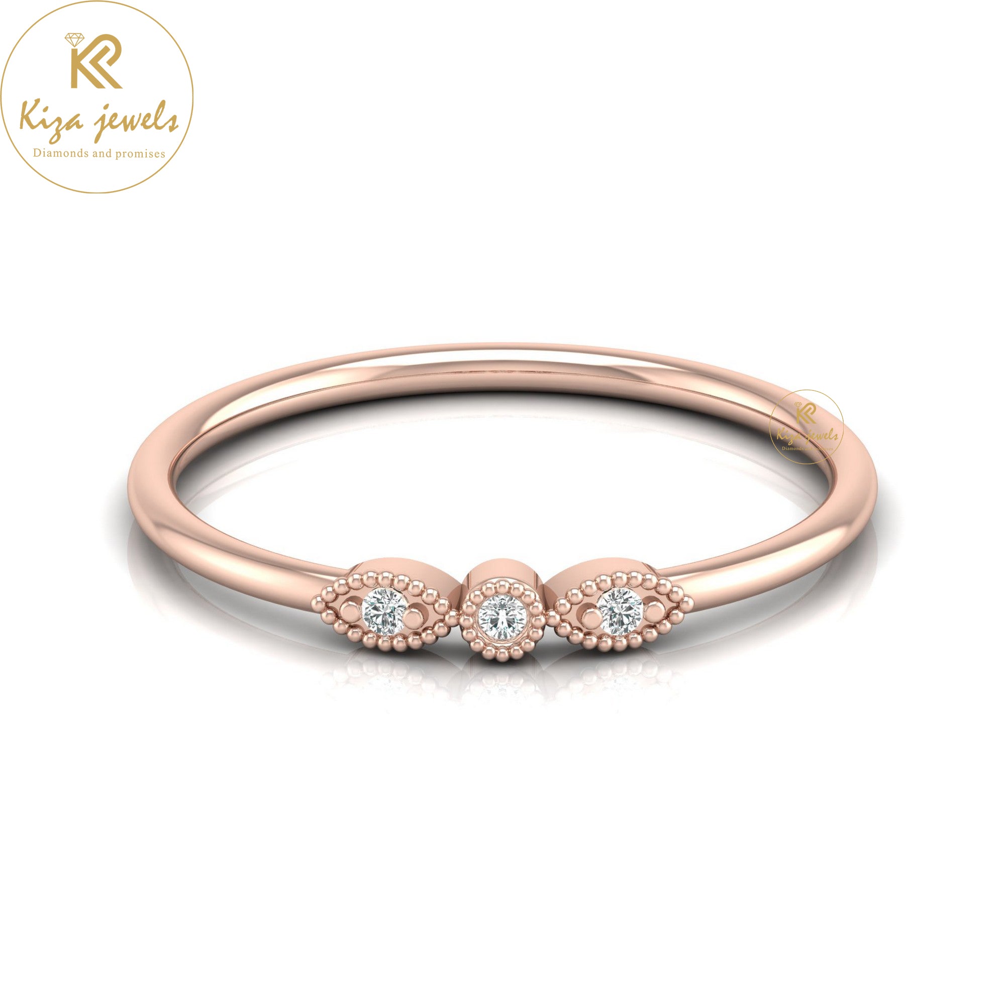 0.02 TDW Round Cut Minimalist Diamond Ring