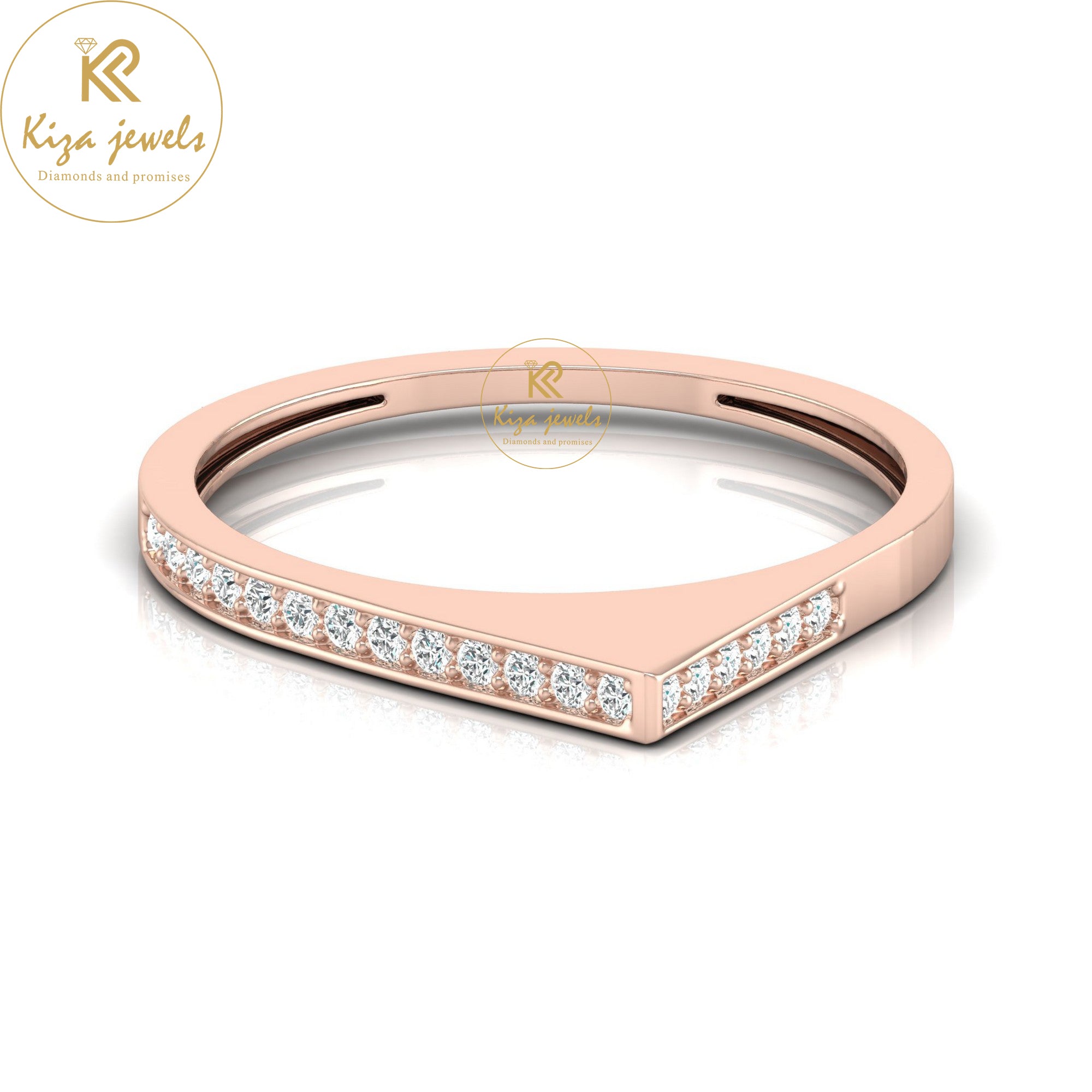 0.12 TDW Round Cut Minimalist Diamond Ring