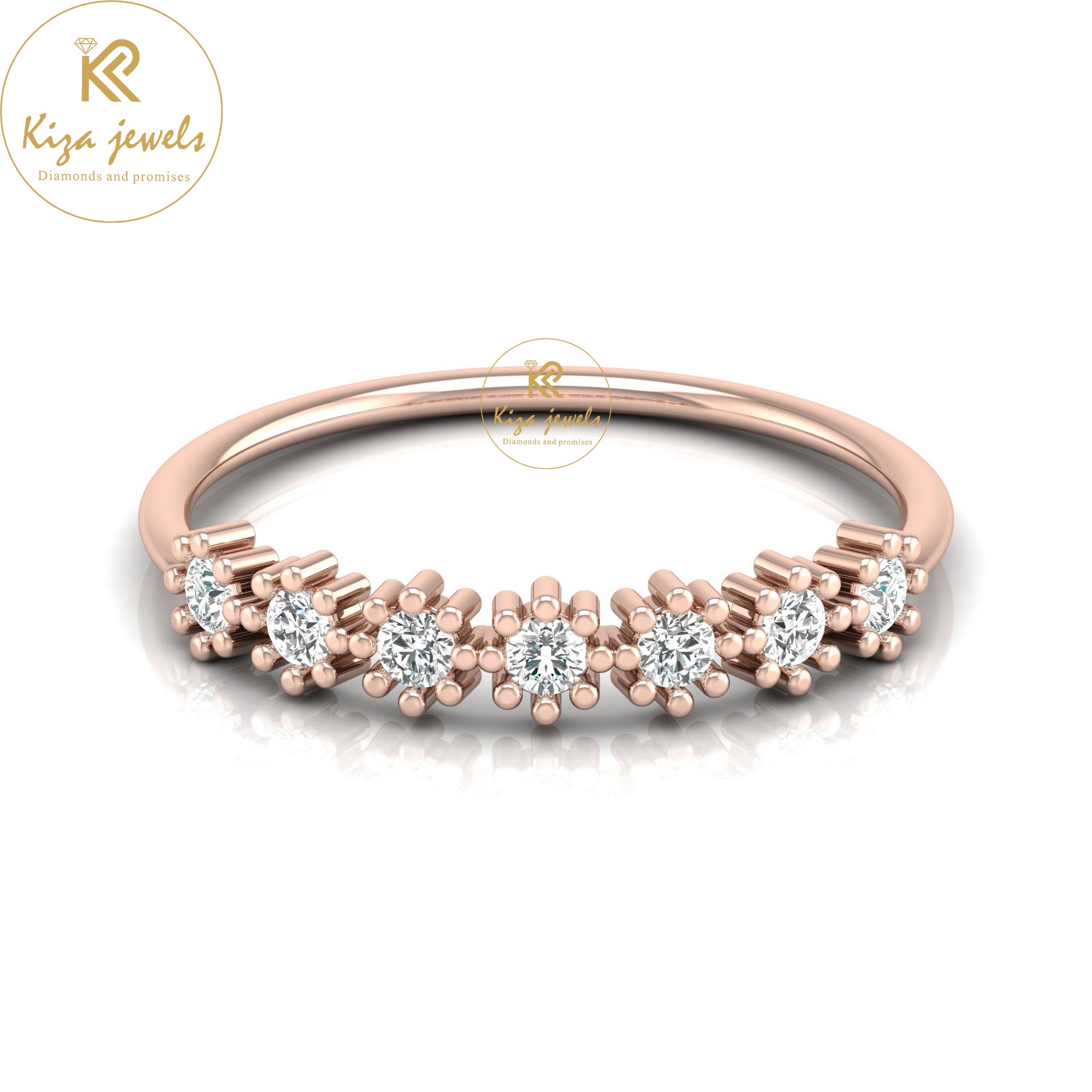 0.21 TDW Round Cut Minimalist Diamond Ring