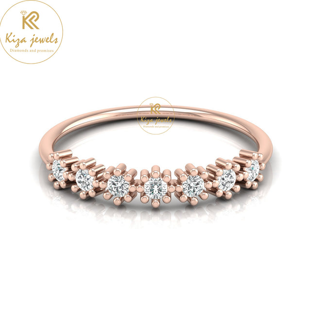 0.21 TDW Round Cut Minimalist Diamond Ring
