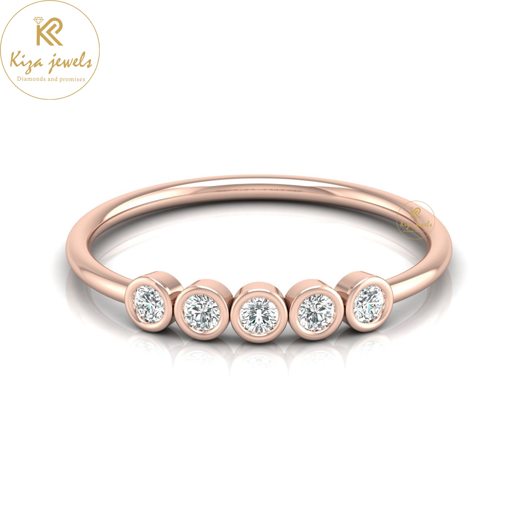 0.15 TDW Round Cut Minimalist Diamond Ring