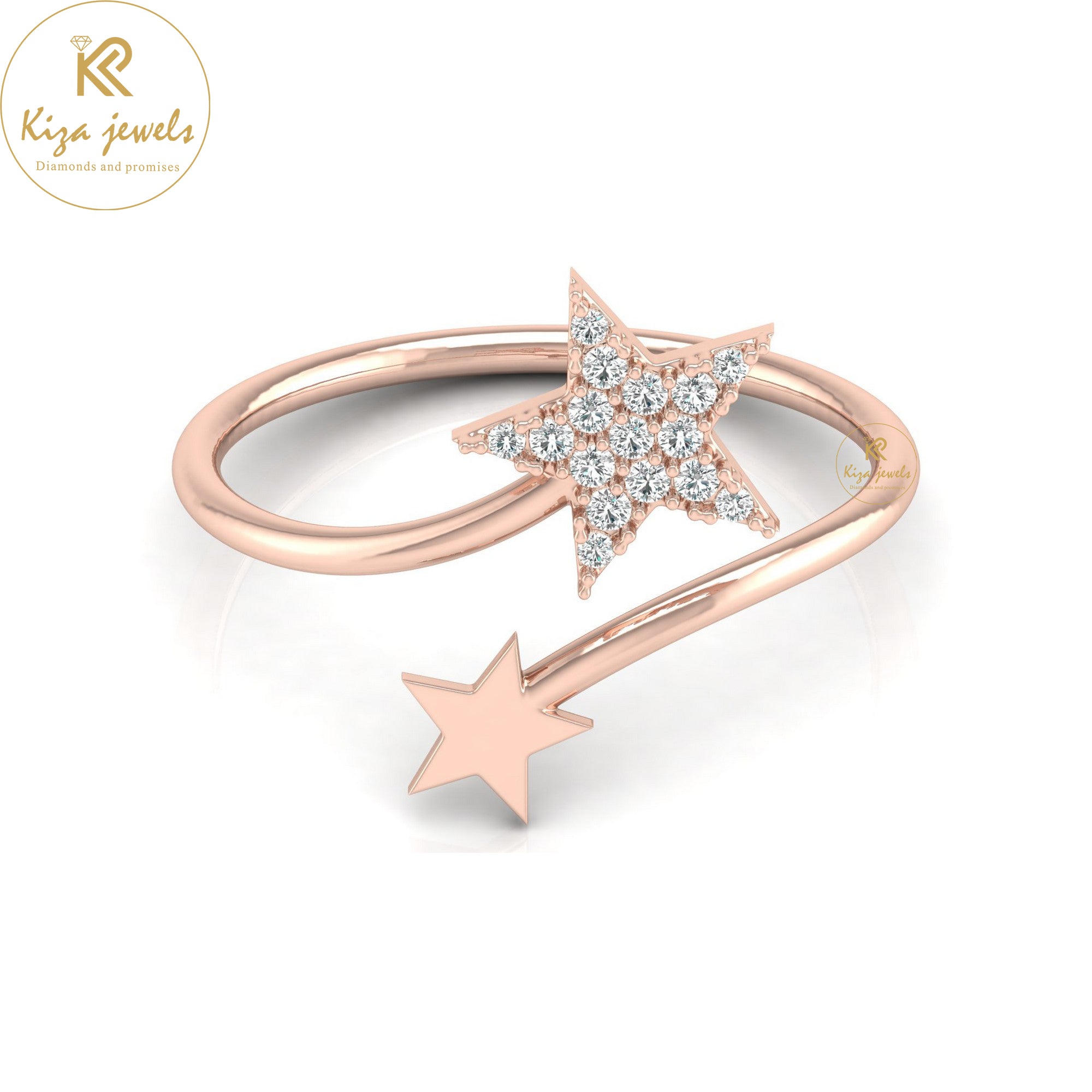 0.09 TDW Round Cut Minimalist Diamond Ring