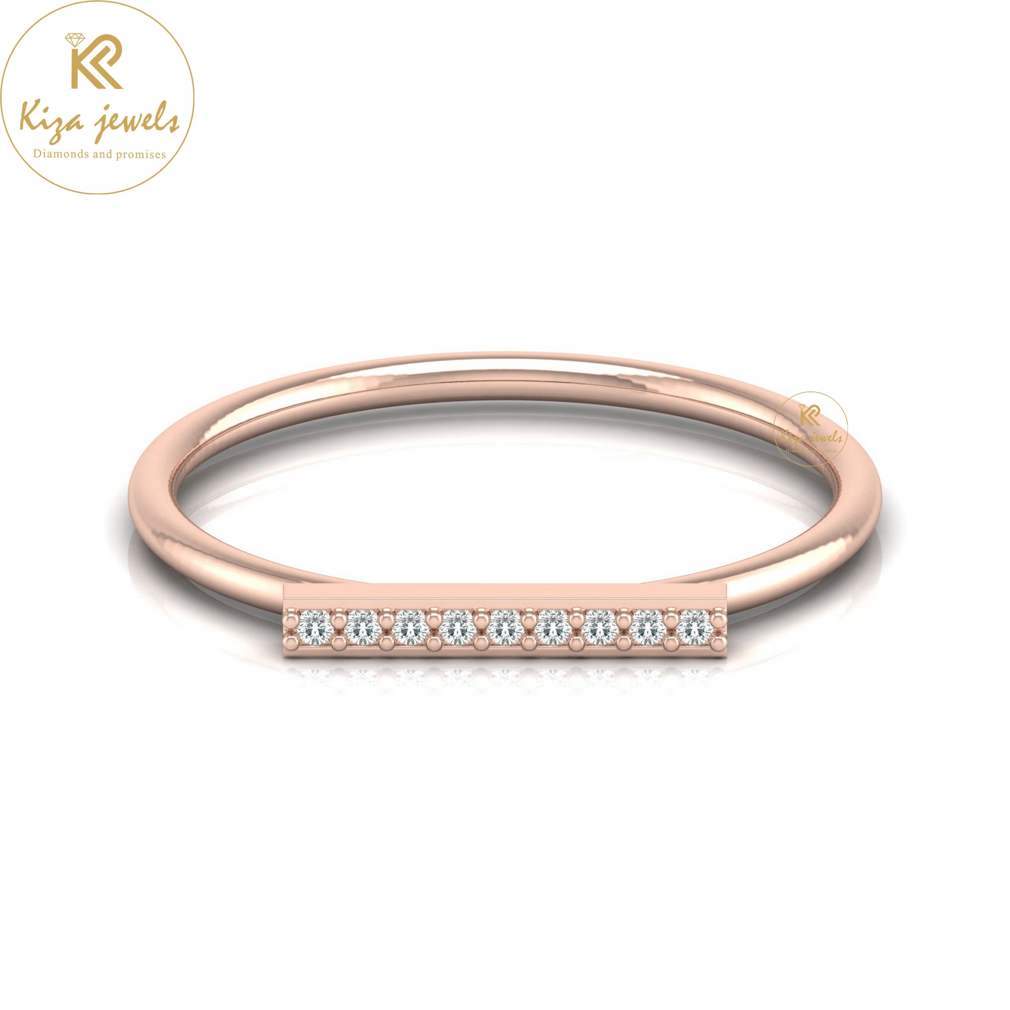 0.034 TDW Round Cut Minimalist Diamond Ring