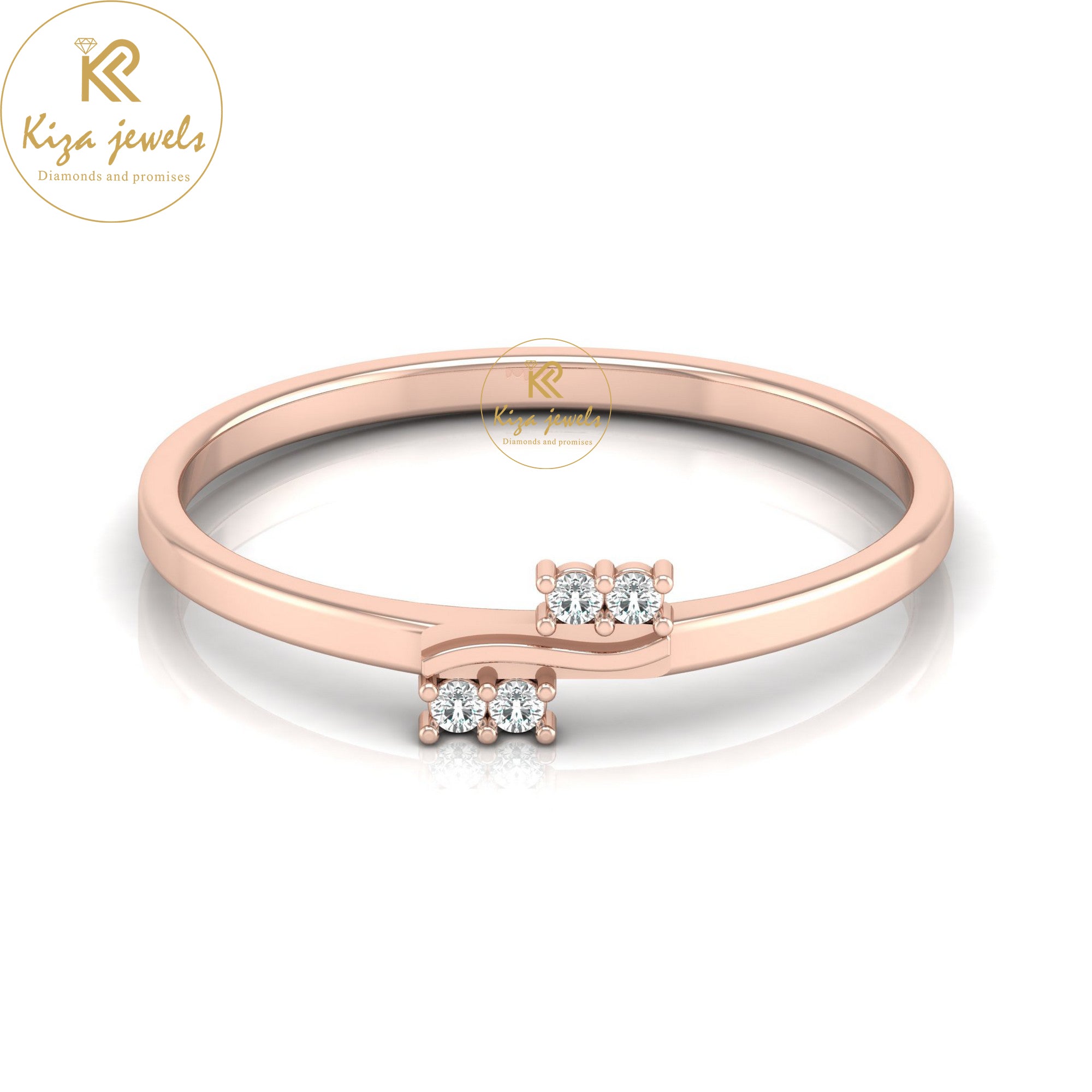 0.033 TDW Round Cut Minimalist Diamond Ring