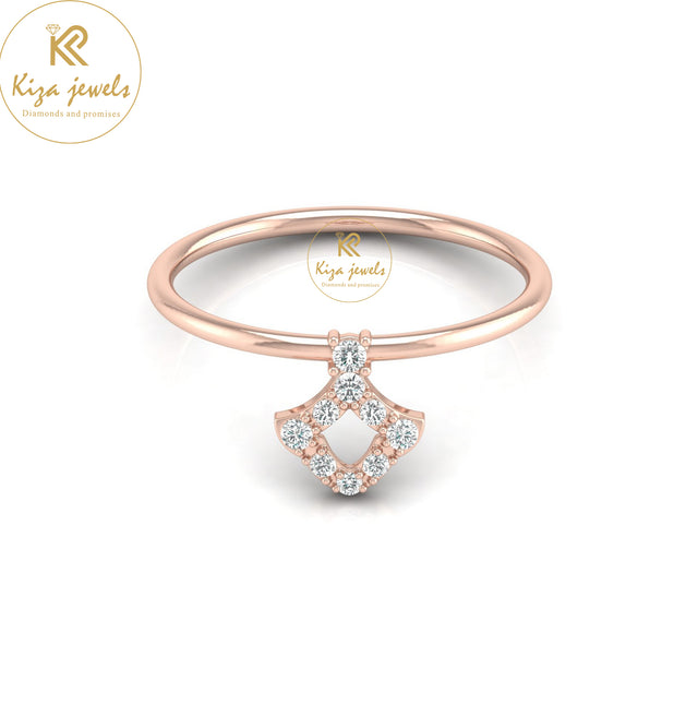 0.10 TDW Round Cut Minimalist Diamond Ring