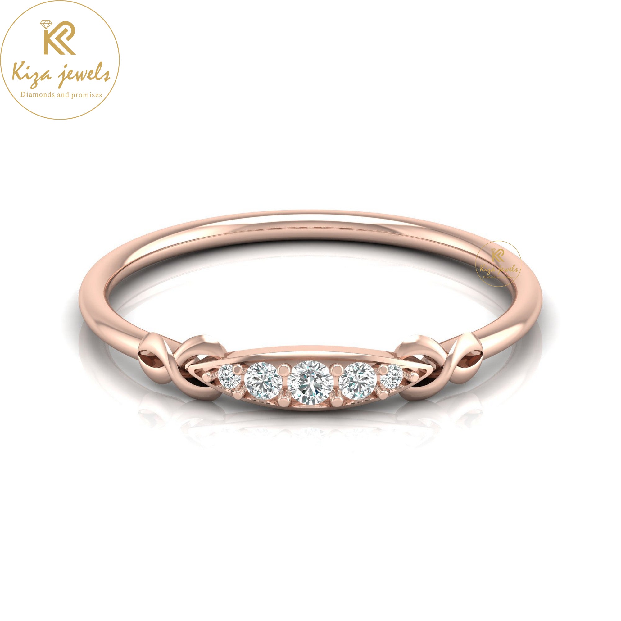 0.08 TDW Round Cut Minimalist Diamond Ring