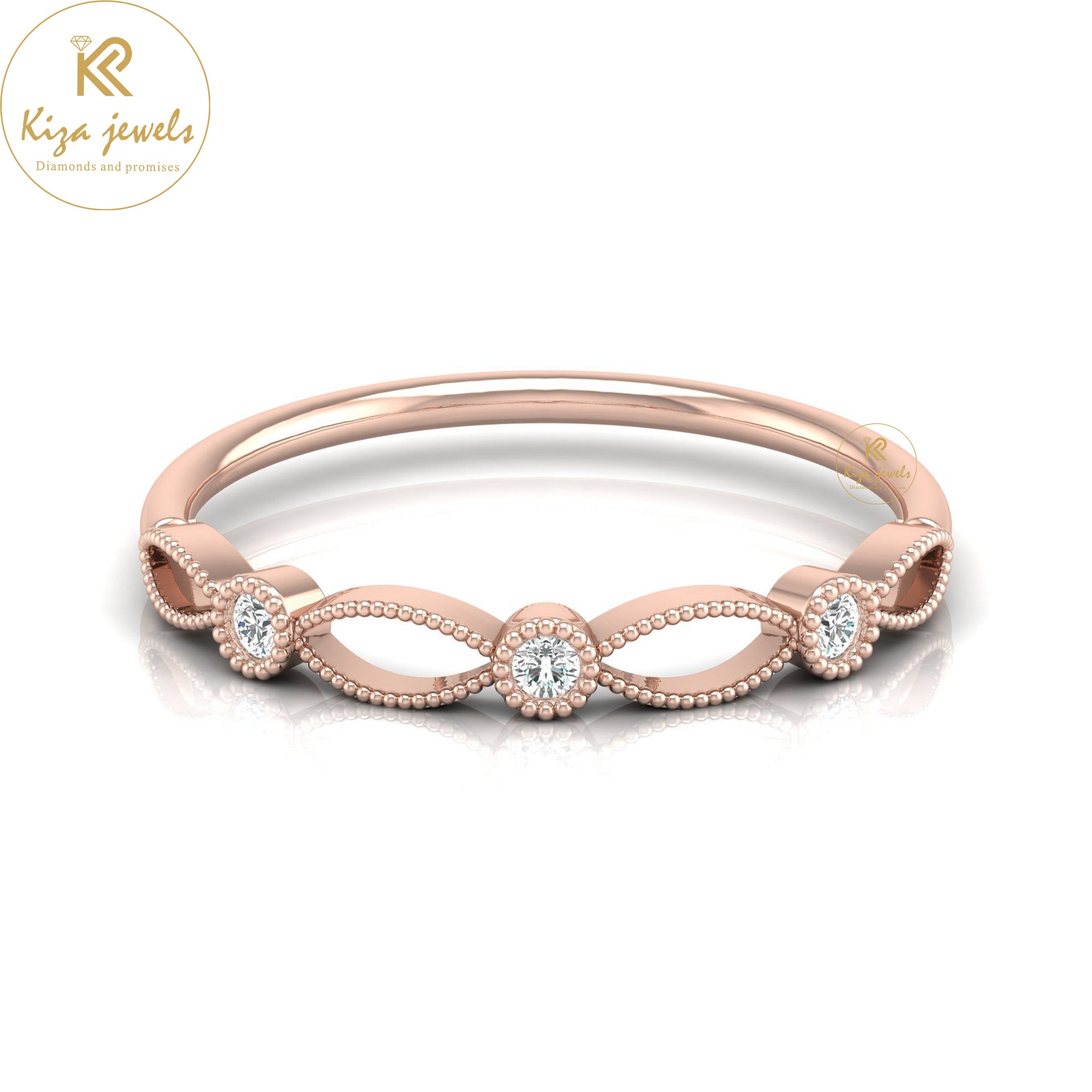 0.06 TDW Round Cut Minimalist Diamond Ring