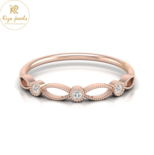 0.06 TDW Round Cut Minimalist Diamond Ring