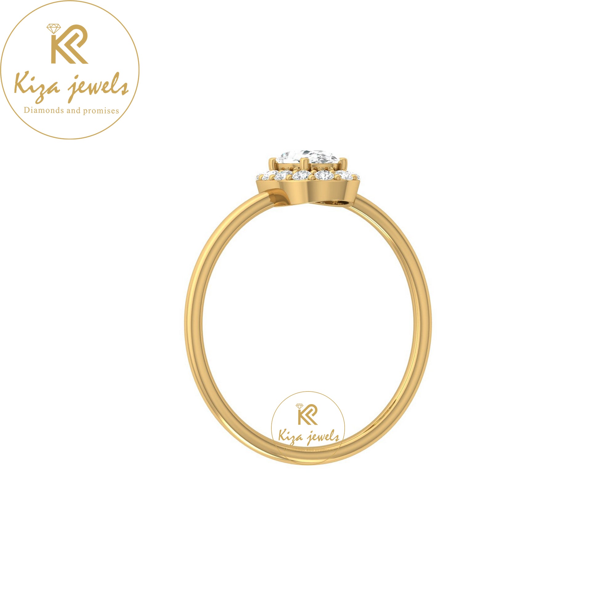 0.47 TDW Oval & Round Cut Minimalist Diamond Ring