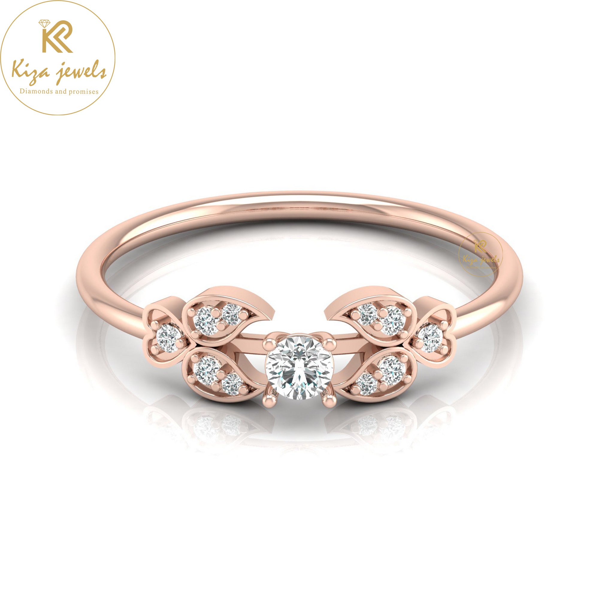 0.17 TDW Round Cut Minimalist Diamond Ring