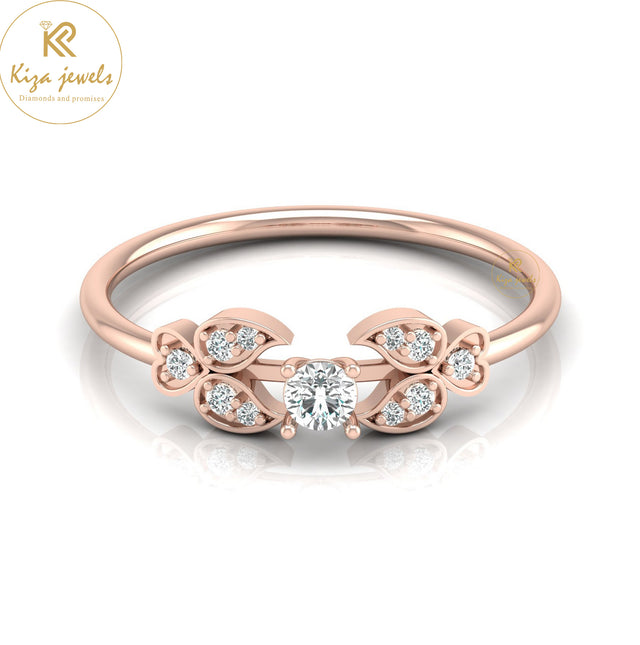 0.17 TDW Round Cut Minimalist Diamond Ring