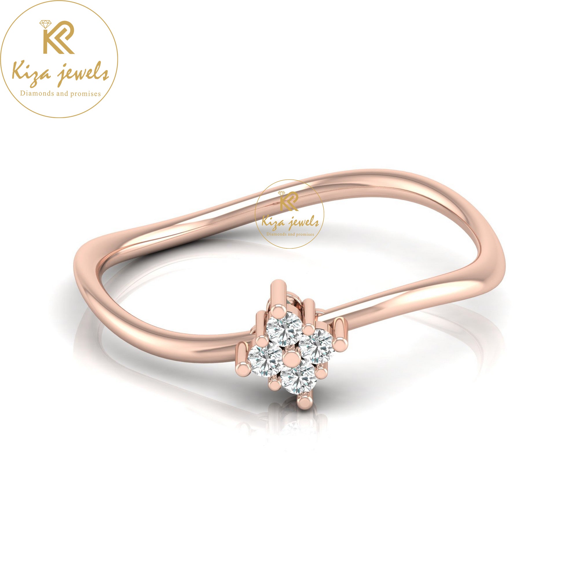 0.07 TDW Round Cut Minimalist Diamond Ring