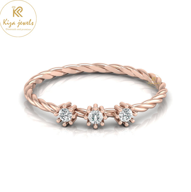 0.09 TDW Round Cut Minimalist Diamond Ring