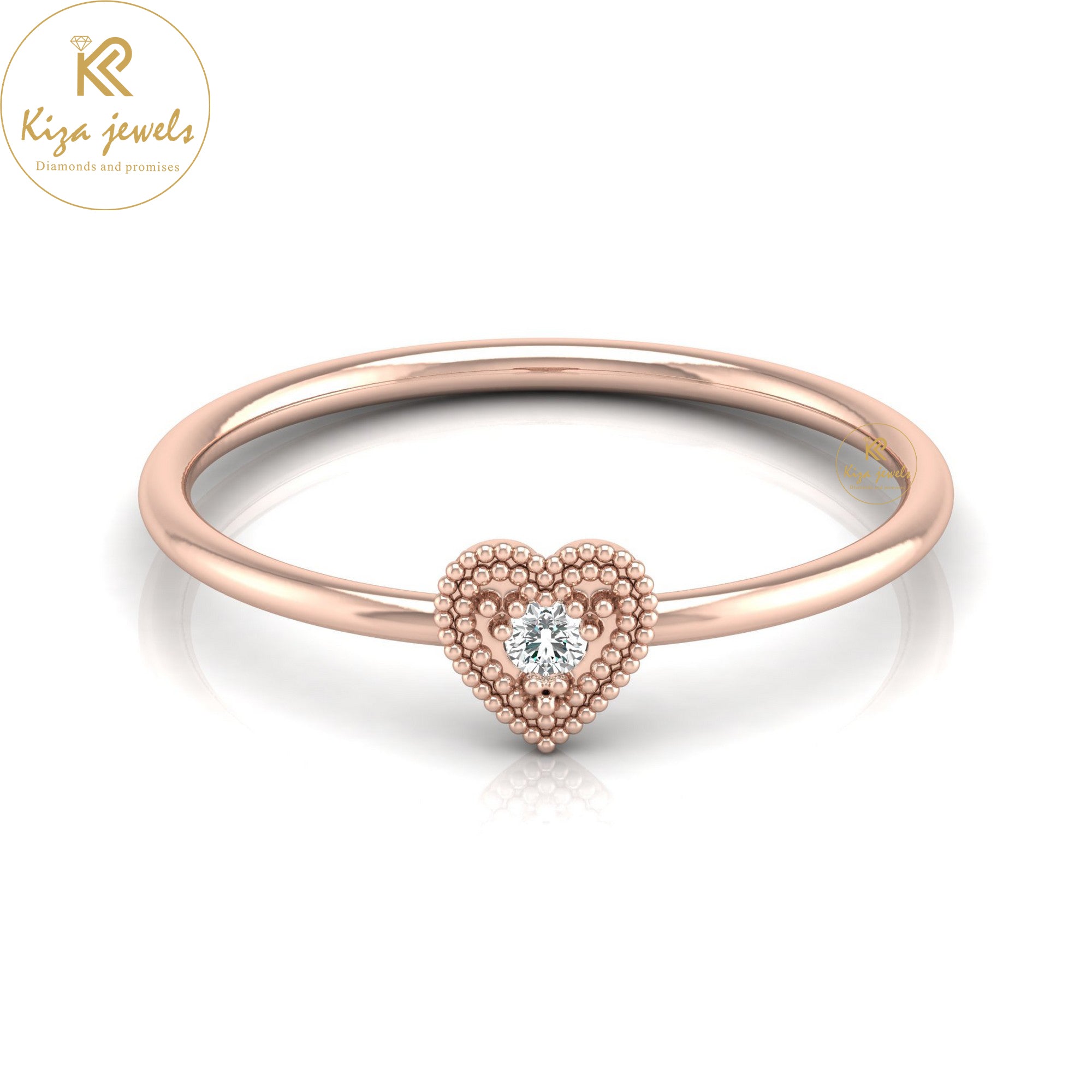 0.03 TDW Round Cut Minimalist Diamond Ring