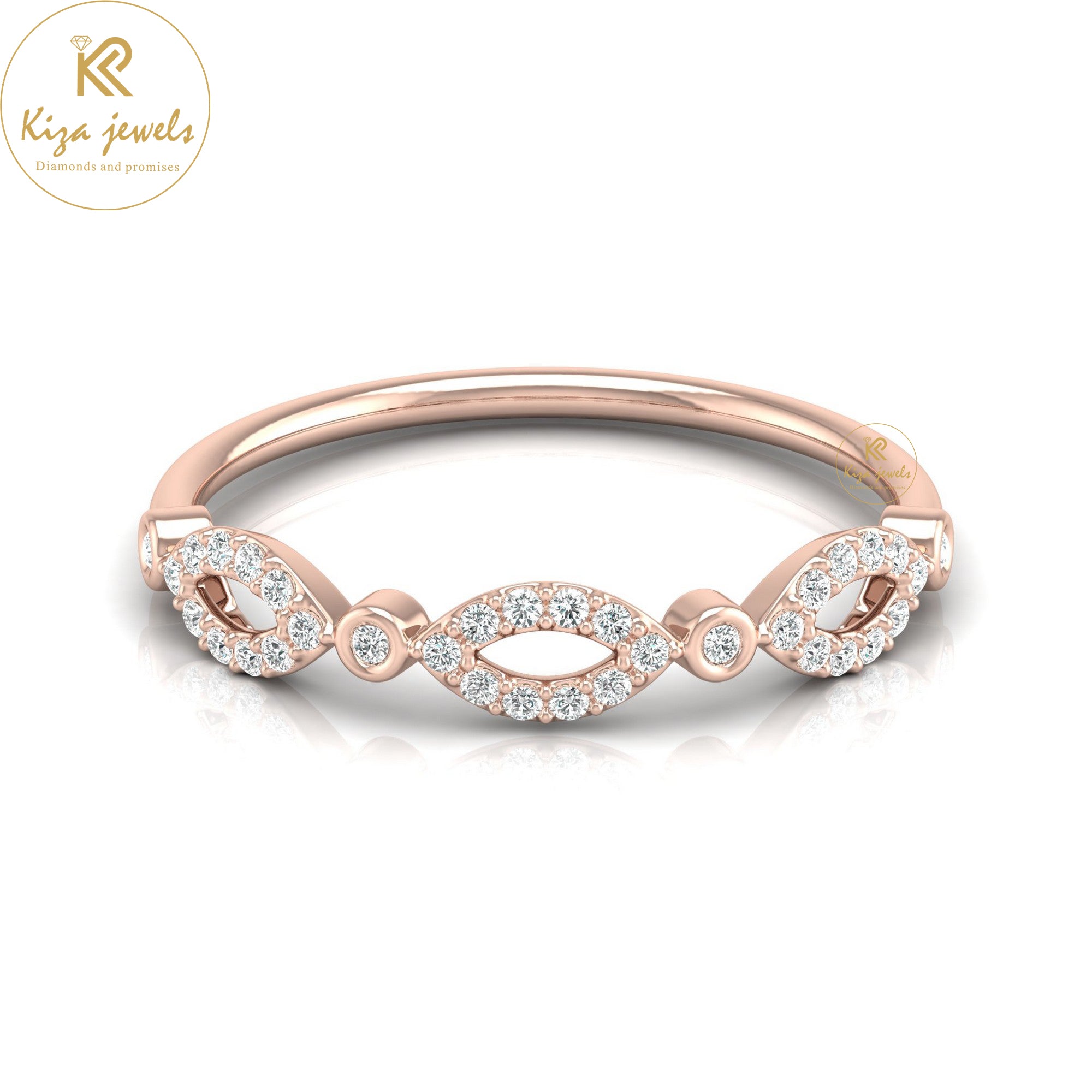 0.13 TDW Round Cut Minimalist Diamond Ring