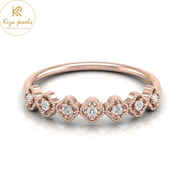 0.09 TDW Round Cut Minimalist Diamond Ring