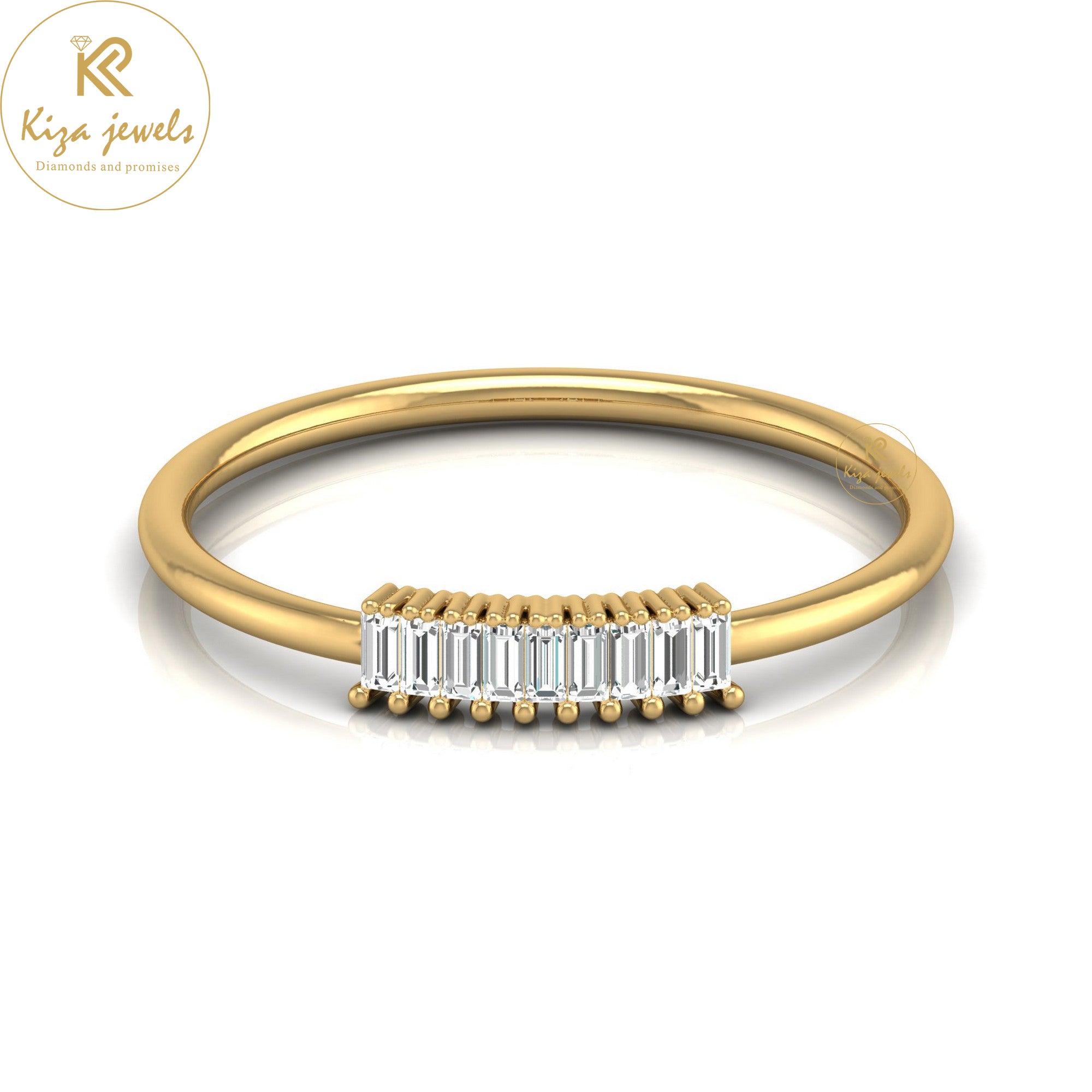 0.12 TDW Baguette Cut Minimalist Diamond Ring