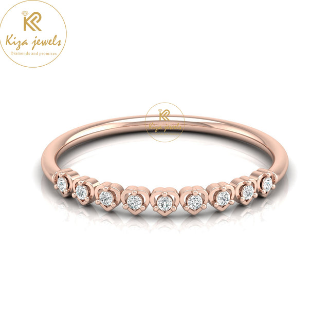 0.06 TDW Round Cut Minimalist Diamond Ring