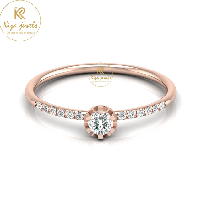 0.19 TDW Round Cut Minimalist Diamond Ring