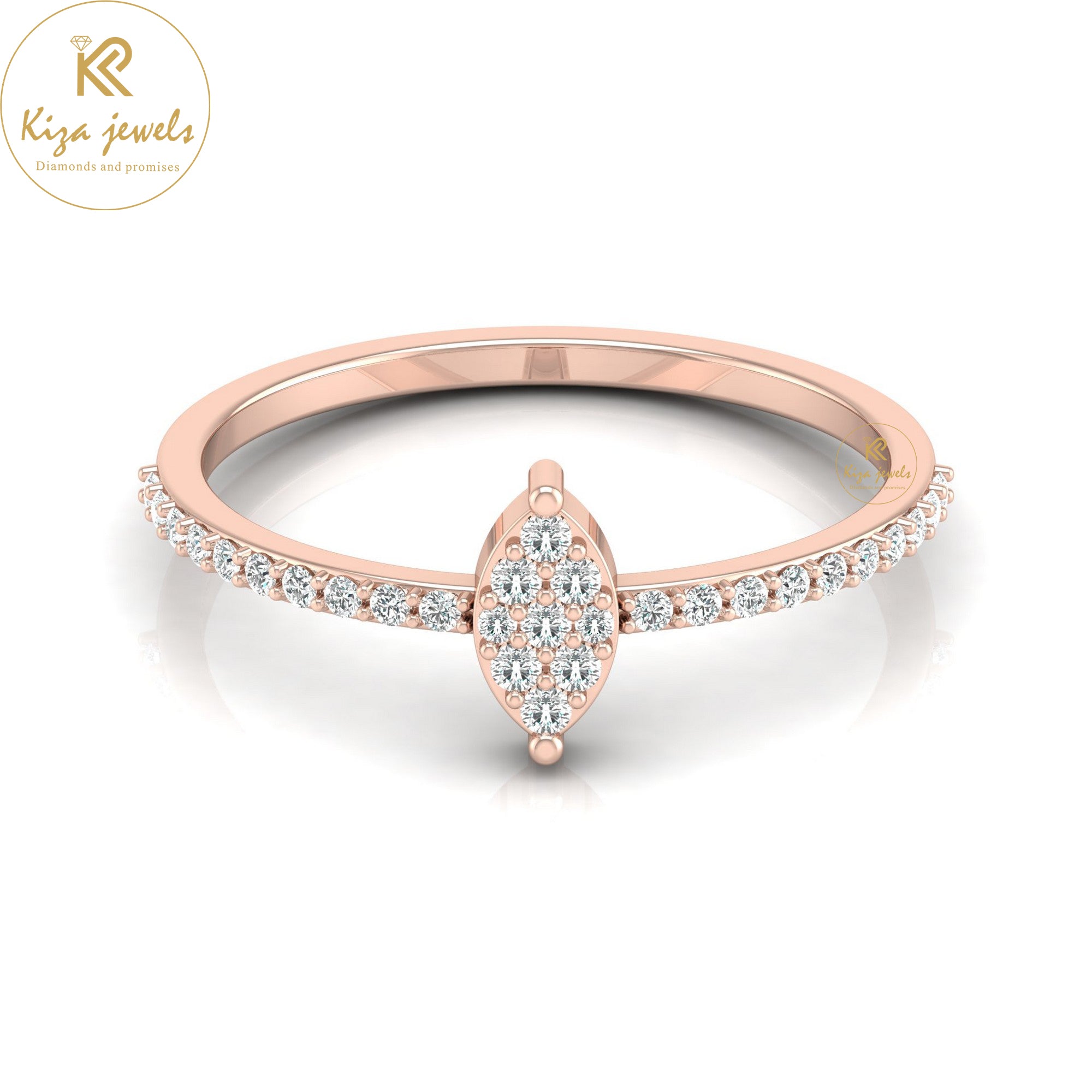 0.16 TDW Round Cut Minimalist Diamond Ring