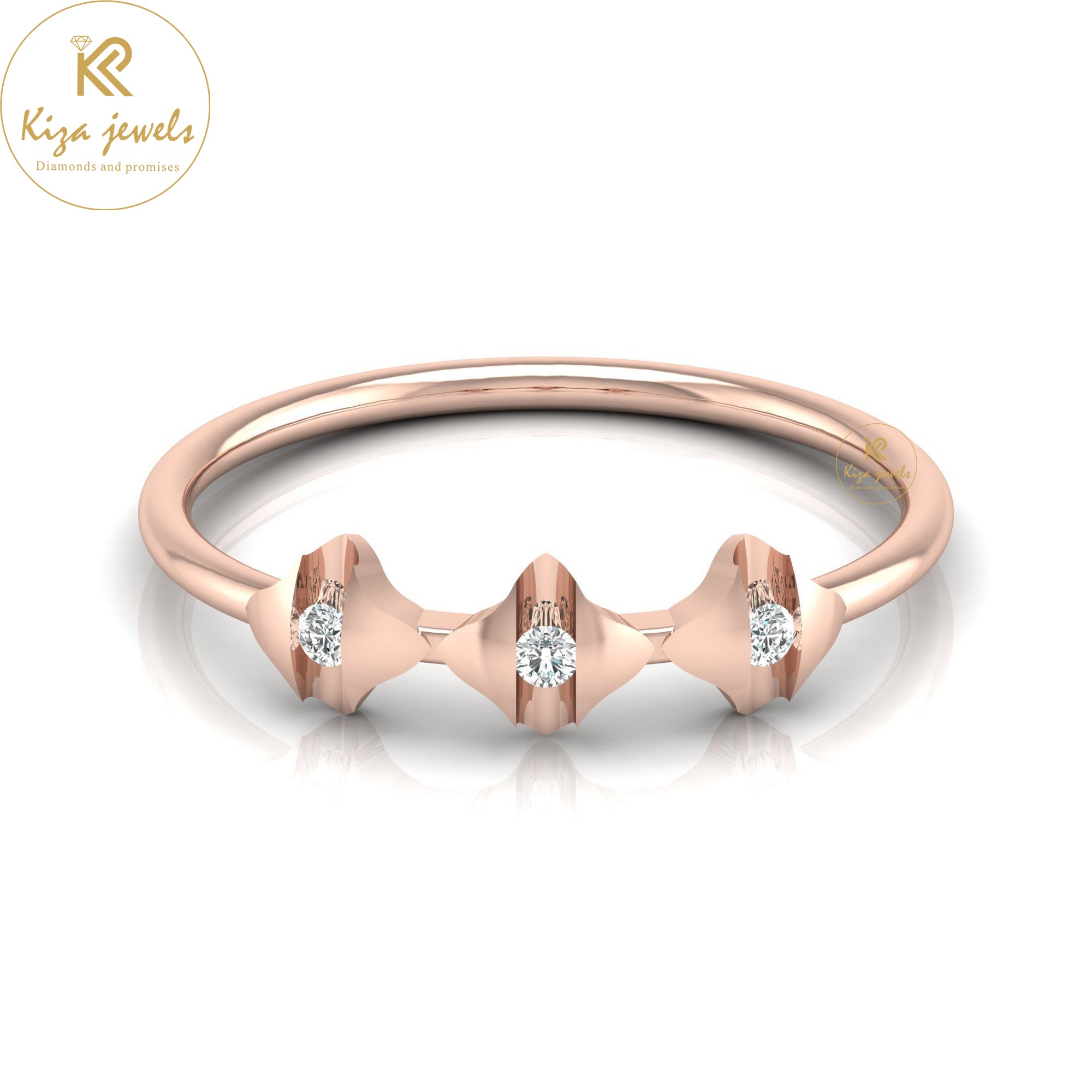 0.05 TDW Round Cut Minimalist Diamond Ring