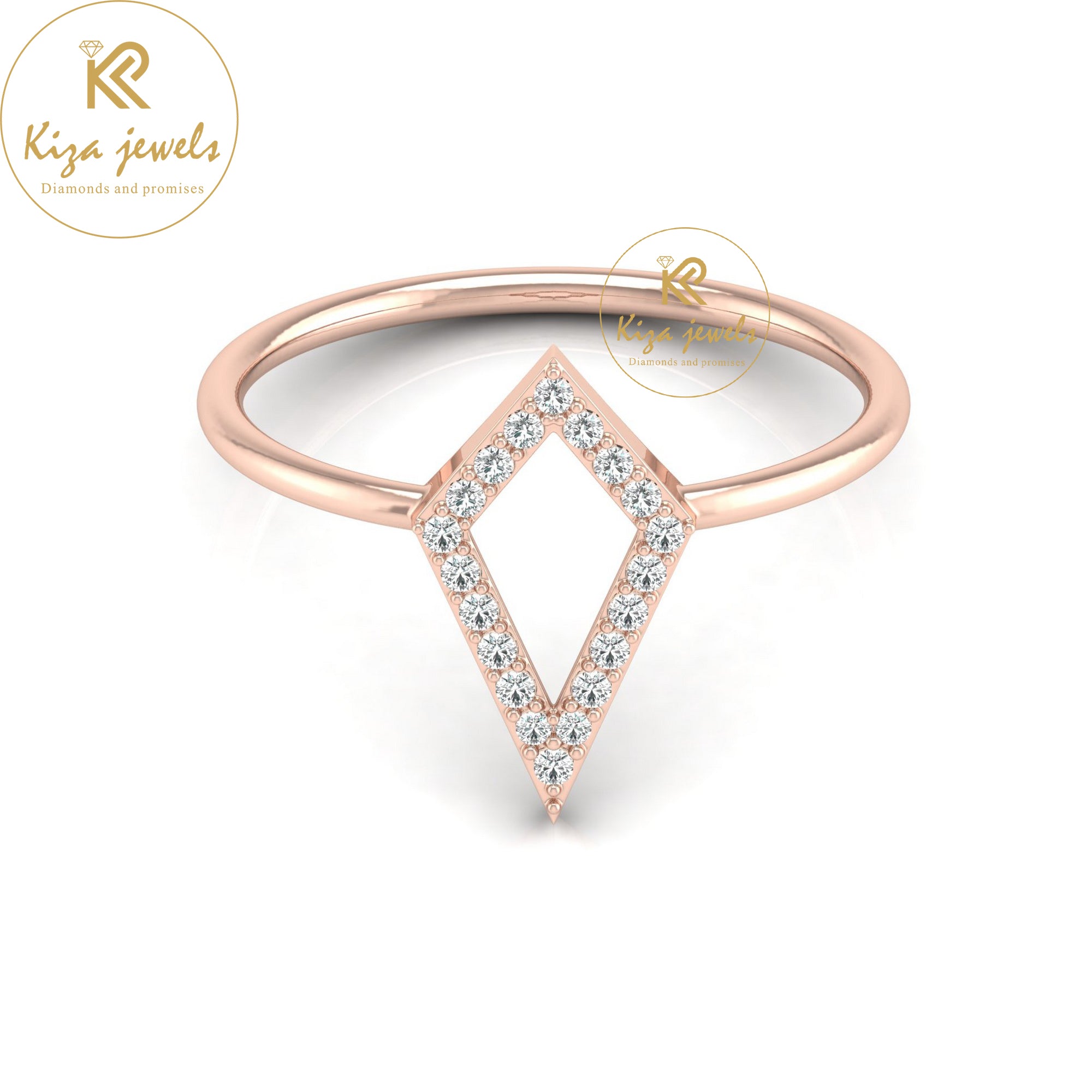 0.10 TDW Round Cut Minimalist Diamond Ring