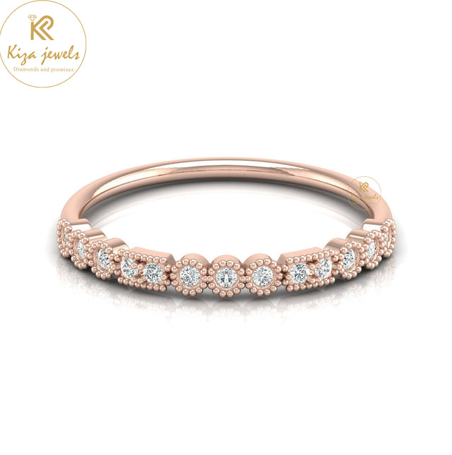 0.11 TDW Round Cut Minimalist Diamond Ring