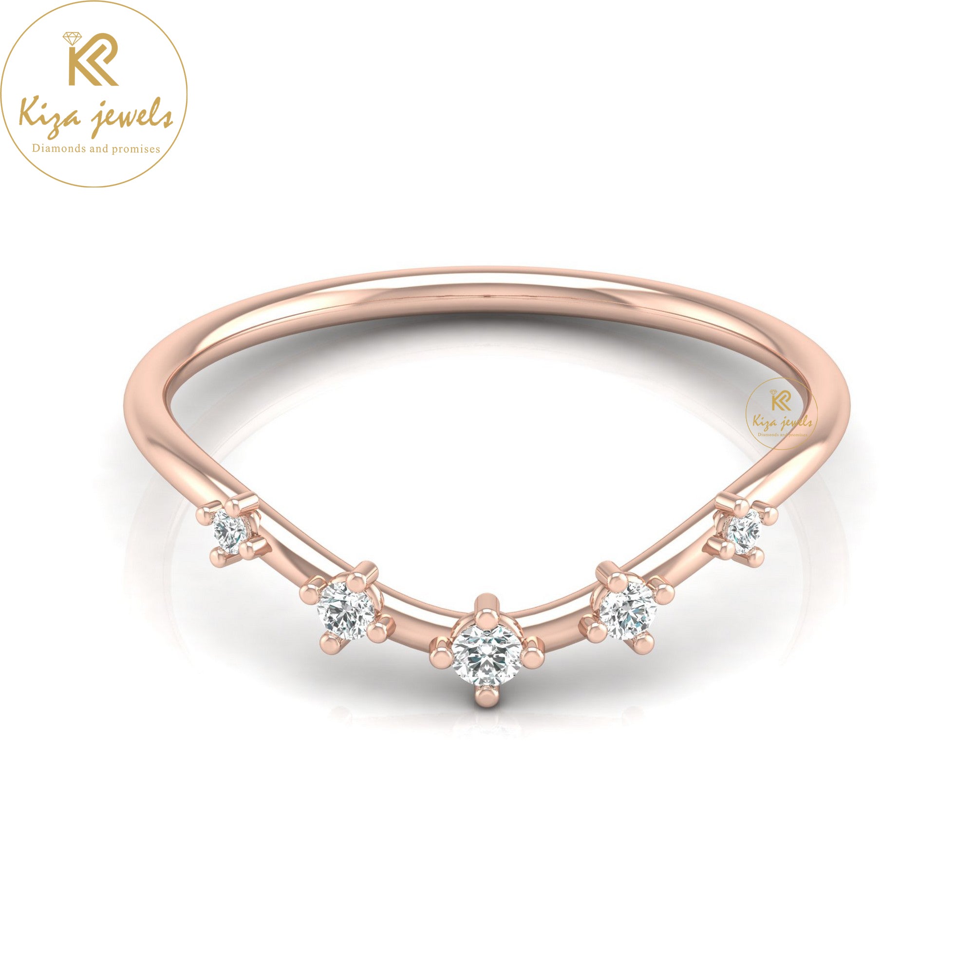 0.08 TDW Round Cut Minimalist Diamond Ring