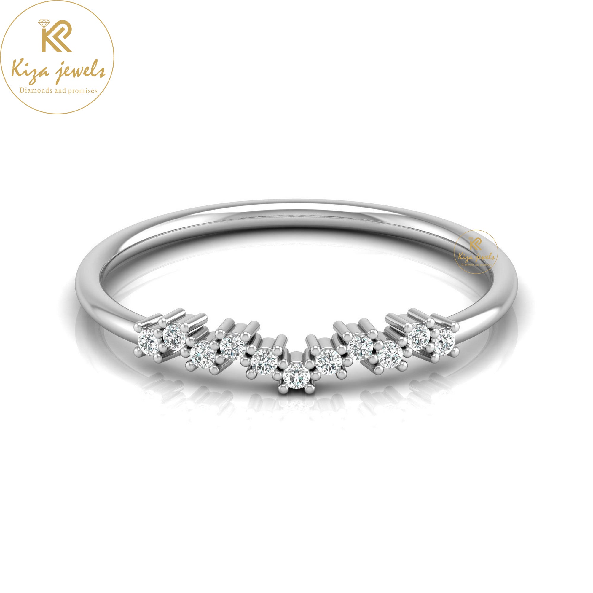 0.07 TDW Round Cut Minimalist Diamond Ring